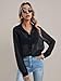 Floerns Women's Button Front Long Sleeve Mesh Shirt See Through Sheer Blouse Tops Black L