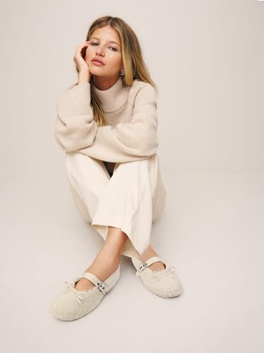 Fur Ballet Flats with Buckle for Women Comfy Faux Shearling Mary Jane Flats Adjustable Strap Ballerina Flat Shoes Causal Daily Dress Shoes4