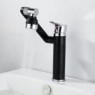 Mélangeur d'eau de salle de bain finition chrome black robinet de lavabo sur pont