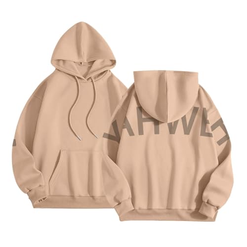 Pull à capuche de sport pour femme YAHWEH décontracté en polaire couleur unie
