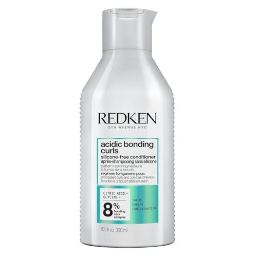 Redken Balsamo Riparatore Per Capelli Ricci, Danneggiati e Crespi, Azione Rinforzante e Illuminante, Arricchito con Acido Citrico, Urea e Glicina, Acidic Bonding Curls, 300ml