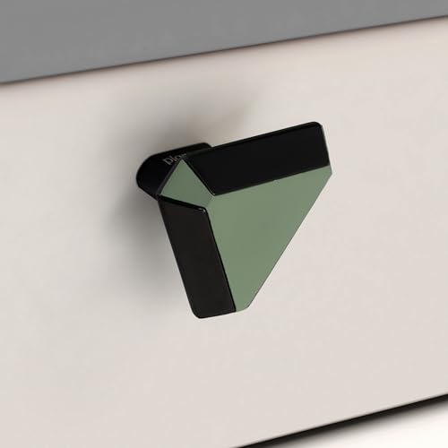 Image of Plantex Knobs for Drawer /Drawer Knobs /Triangle Knob for Cabinets /Drawer Handle /Pull-Push Knob for Kitchen /Bedroom Drawers - Pack of 1 (SH-431, DC-Black & Green)