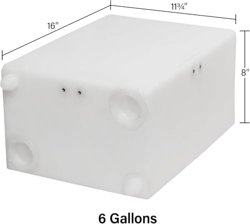 Image of 5 Gallon RV Fresh Water Tank, Potable Water Storage Tank for Drinking, Cooking, Cleaning, Showering, for Campers, Trailers, Motorhomes, RVs, Cube Shape, 16 inch x 11.75 inch x 8 inch (WT-5687)