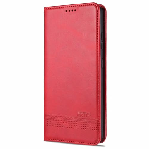 Étui à rabat magnétique iPhone et Samsung S22 Ultra rouge antichoc