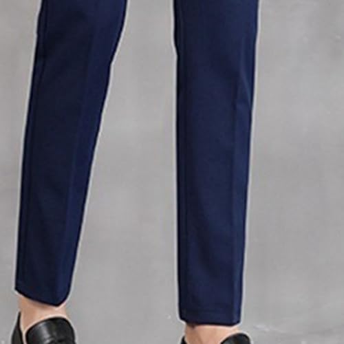 Mens Flat Front Tapered Dress Pants Casual Trousers Straight Fit Men Pant Mens Slim Fit Business Suit Pants Blue2