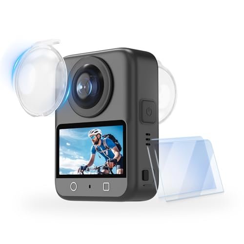 Flymile Lens Guard + 2 Pack Screen Protector for DJI Osmo 360 PC Lens Protector Cover HD Tempered Glass Film for Osmo 360 Protective Accessories Kit [Anti-Scratch]