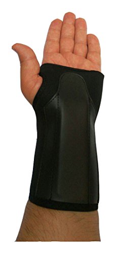 LTG Attelle de poignet en néoprène pour arthrite du canal carpien, entorses et foulures (L - XL (droit), noir) Cover