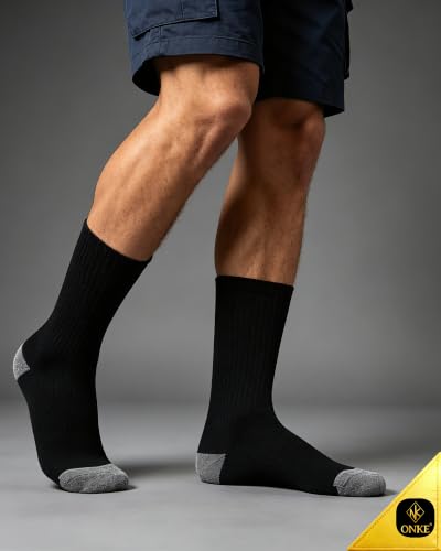 Image of ONKE Seamless Athletic Work Socks for Men Heavy Duty Boot Max Cushion Crew