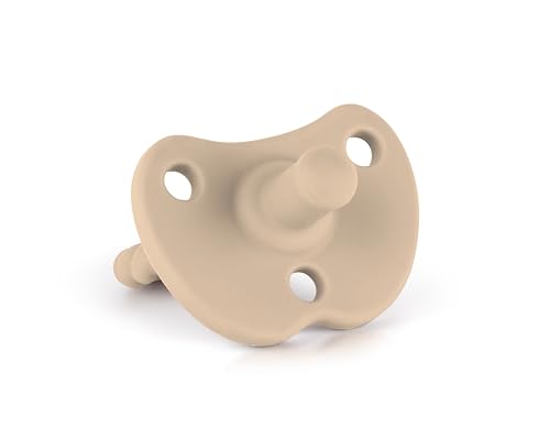 Image of Sweetie Silicone Pacifiers for Newborn Pacifier Soother Baby Pacifier Soft Silicone Certified BPA Free Set of 2 (Light Brown)