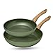 Produktbild JUST VEGAN  CeraVegan Pfannen-Set 2tlg, mit pflanzlicher Keramik-Antihaftbeschichtung auf Basis von Avocado-Öl in Grün.