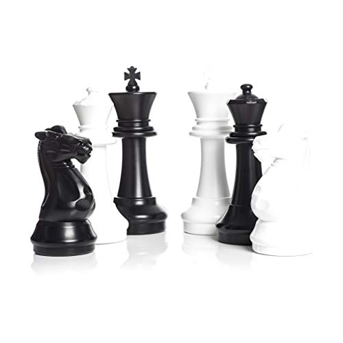MegaChess Large Premium Chess Set with 16 Inch Tall King Black and White with Quick Fold Nylon Mat - //coolthings.us