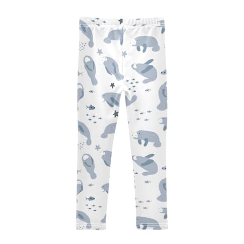 Girls Basic Leggings Baby Girls Pants Manatee Soft Footless Stretchy Tights Pants 4-10Y2