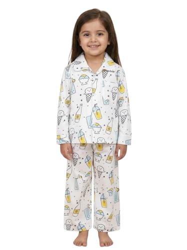 Image of The Mom Store Kids Cotton Night Suit for Boys and Girls | Breathable Night Dress for Kids Boys and Girls | Printed Nightsuit Pajama Set | Comfortable All-Season Sleepwear for Daily Use