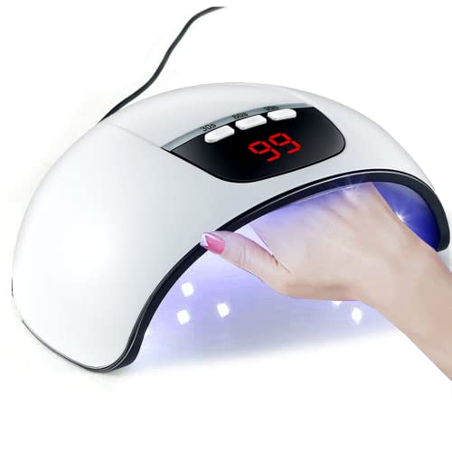 CINY Led UV Nail Lamp, 54W Nail Dryer Gel Nail Curing Lamp UV light for Gel Nails Polishes with USB 3 Timer Auto Sensor, Nail Phototherapy Machine, UV LED Lamp Dual Light Source Quick-Drying Induction