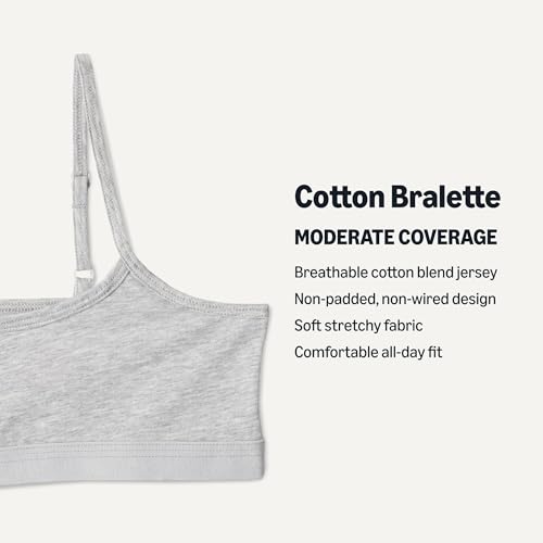 Image of Amazon Essentials Girls' Cotton Jersey Training Bralettes, Pack of 2