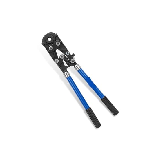 Herramienta de crimpado de tuberías de plomería, alicates de crimpado tipo tijera manuales con mordazas de 8 TH/V for tubos PEX, cobre, acero, funda de aluminio. para principiantes(Crimping 10-300mm2)