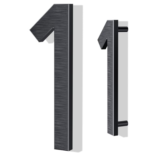 Yafimea 10 Inch Large House Number for Outside, Black Metal Address Numbers