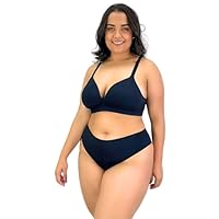 Conjunto Plus Size Comfort Lingerie com Bojo Flexível Soft anatômico não amassa não quebra (Preto, 52)
