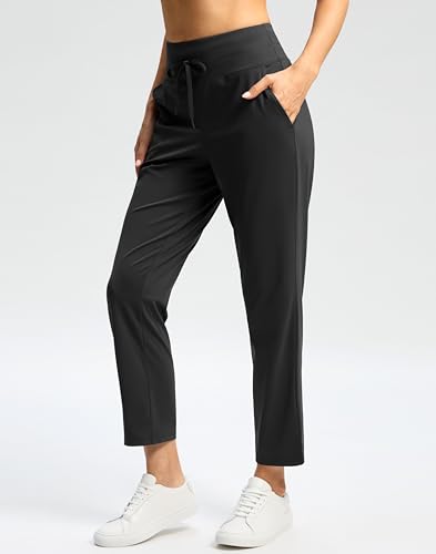 G Gradual Pants for Women High Waisted Ankle Pants 2 Pockets 7/8 Athletic Pants with Drawstring for Golf Travel Casual4