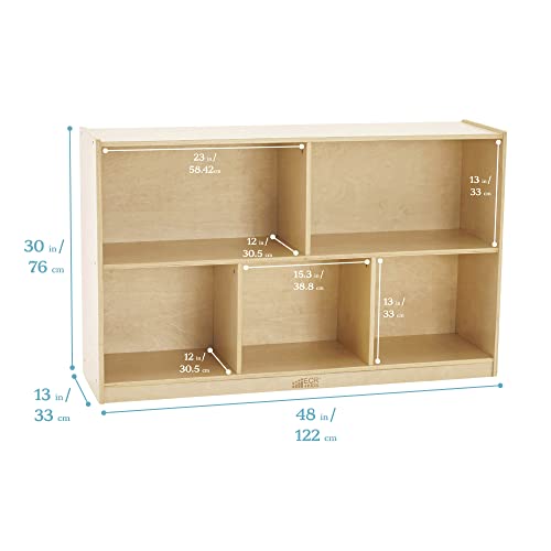image for ECR4Kids - ELR-0420 Birch 5-Section School Classroom Storage Cabinet, 