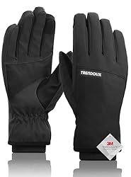 TRENDOUX Guantes Moto Invierno Hombre, Guantes Ter...: Guantes Polar Termicos Invierno : interior con polar suave de 4 mm, que ofrece calor, suavidad en la piel y transpirabilidad. Las mangas alargadas retienen el calor, cubren más del brazo y se adaptan bien a la palma. Ideales para salidas de invierno ...