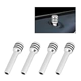 4PCS Car Door Lock Knobs,Colorful Aluminum Alloy Door Lock Cover for Decorations,Universal Interior Car Accessories (Silver)