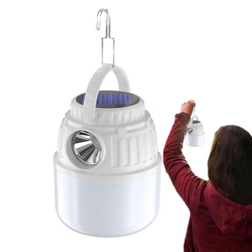 Samuliy Luces de camping alimentadas por energía solar – Linterna LED alimentada por energía solar – Iluminación exterior de alto brillo, linterna solar impermeable IP65, accesorios de camping