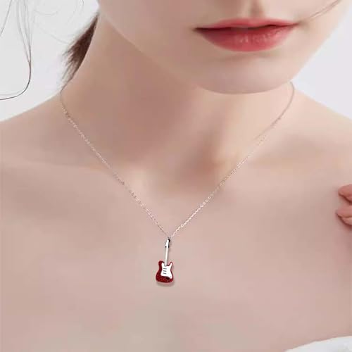 Guitar Music Earrings Necklace Sets for Women Lightweight Bass Electric Guitar Dangle Drop Earrings Chic Rock Music Lovers Teacher Singer Guitar Earrings Concert Party Rock and Roll Accessories4