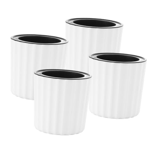 Toddmomy 4 Pièces Pots Autonome Arrosage Résine Plastique Blanche pour Plantes Intérieur et Fleurs Pots Élégants pour Orchidées et Violettes Africaines Hydratation Continue et Design