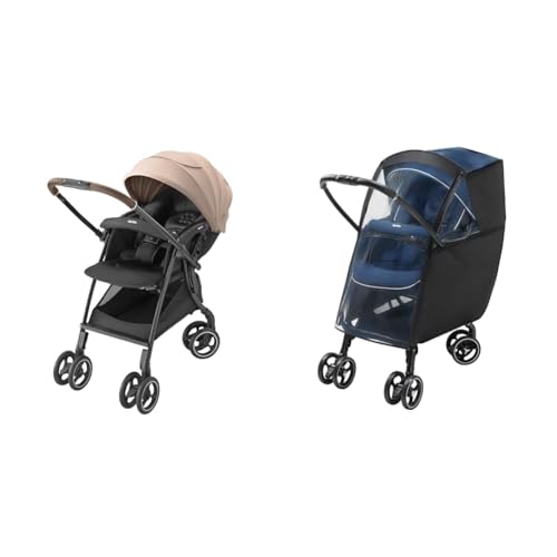 Aprica(アップリカ) A型ベビーカー ラクーナクッションフリーAE(ベージュ)＋レインカバータイプ1 【セット買い】