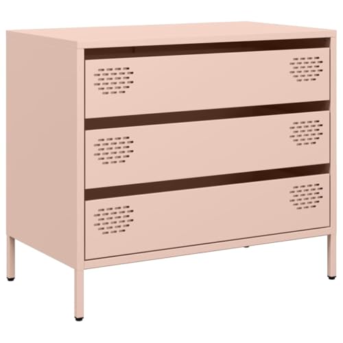 vidaXL Aparador de Acero Laminado en frío Rosa 68x39x58,5 cm, Armario de almacenaje, Mueble aparador, Mueble de almacenaje de Cocina, bufé