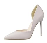 Tipo di tacco: Tacco a spillo Minetom Donna Scarpe Col Tacco Stiletto Scamosciato Semplice Pump Shoes Elegante Partito Di Sera Sandali Scarpe Grigio Chiaro EU 37