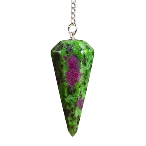 Image of Ruby Zoisite Pendulum Dowsing Tool - Natural Crystal Pendulum for Spiritual Guidance - Premium Dowser Pendulum for Accurate Divination and Energy Healing - Perfect for Energy Healing