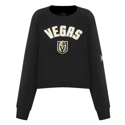Pro Standard Womens NHL Vegas Golden Knights Classic Chenille Crewneck Sweatshirt Black M