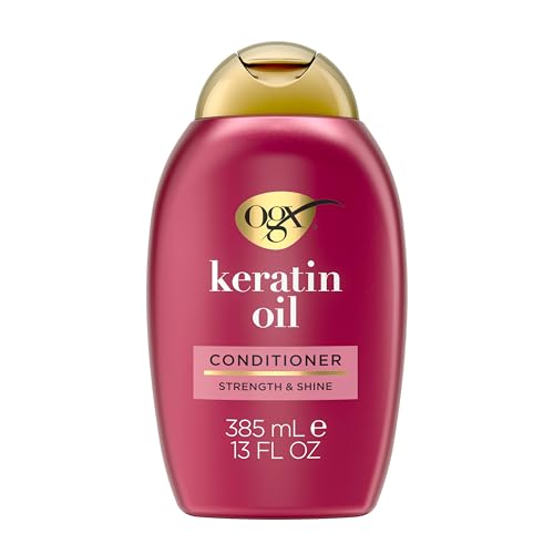 OGX Anti-Breakage + Keratin Oil Fortifying Anti-Frizz Conditioner for Damaged Hair & Split Ends, with Keratin Proteins & Argan Oil, Paraben-Free, Sulfate-Free Surfactants