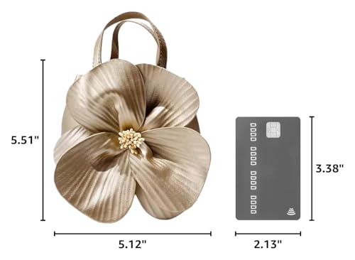 Image of Mini Flower Evening Purse Floral Clutch Purses for Women PU Leather Evening Handbag with Chain Wedding Party Prom