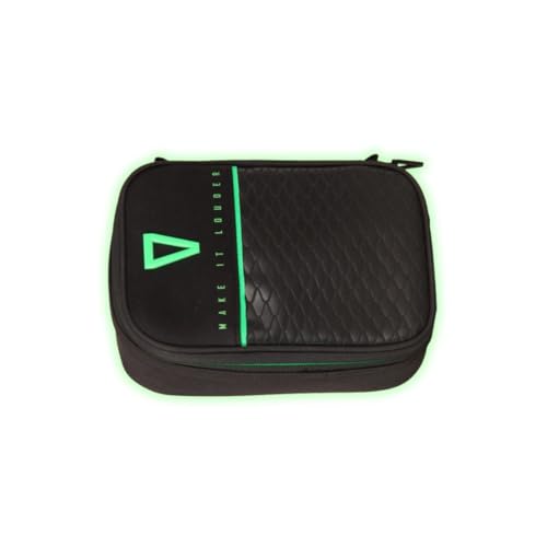 Estojo Box Loud Oficial Gamer Meninos 100 Pens Escolar Teens 36 Elásticos Preto e Verde