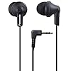 Panasonic ErgoFit Wired Earbuds, In-Ear Headphones with Dynamic Crystal-Clear Sound and Ergonomic Custom-Fit Earpieces (S/M/L), 3.5mm Jack for Phones and Laptops, No Mic – RP-HJE120-KA (Matte Black)