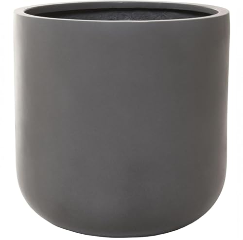 VIVANNO Blumentopf Pflanztopf Fiberglas Chico Beton-Design Grau (40x40 cm)