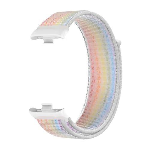 [�����ȓX] �i�C�������[�v ���߉\�ȃX�g���b�v �ɓK�� Xiaomi �o���h 9/8 Pro ���t�B�b�g���A�ɓK�� Redmi Watch 6/5/4 ���t�B�b�g���̌����p�X�g���b�v(White rainbow)