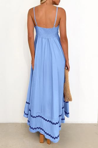 PRETTYGARDEN Women's 2026 Summer Flowy Maxi Dress Casual Sleeveless Spaghetti Strap Ruffle Beach Long Dresses - Image 3