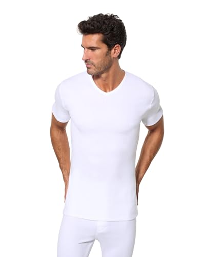 Abanderado Camiseta térmica Manga Corta Cuello Pico Algodón de Invierno Hombre x1