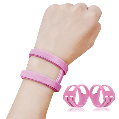 VerteLife Bende da polso per crepe TFCC, 2 pezzi, supporto da polso regolabile, ultra sottile, per mano sinistra e destra, fascia da polso per esercizi di carico, rosa