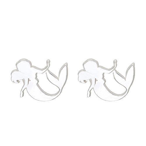 Pendientes de Ariel de Disney en plata de ley con diseño de Sirenita