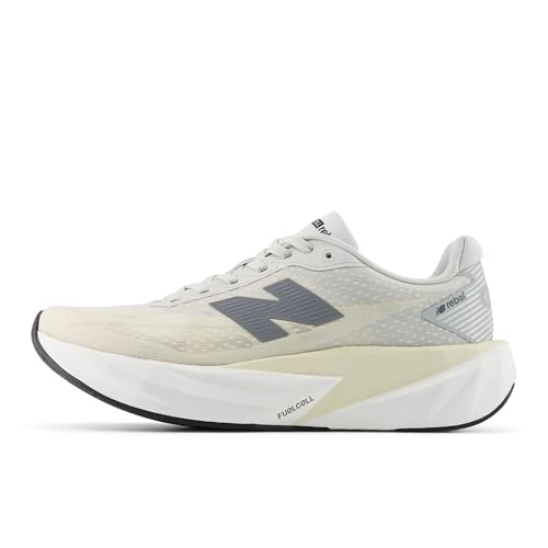 New Balance New Balance Women's FuelCell Rebel V5 Running Shoe, Linen/Grey Matter/White, 8 M