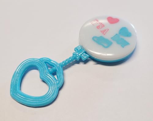 It's A Boy Plastic Blue Mini Baby Rattle Baby Shower Decoration(12 Pieces)
