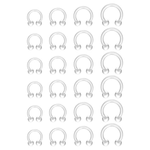 Zysta 16g Clear Bioflex Septum Ring Set Cover
