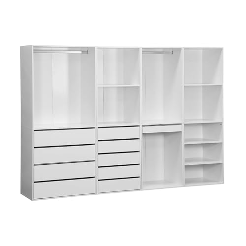 Alice's Home - Kit Dressing modulable avec 4 éléments. Blanc. Panneaux stratifiés