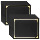 50 Packs Certificate Holders, Black Certificate Covers, Diploma Holders, Certificate Folders with Gold Foil Border for Letter Size 8.5
