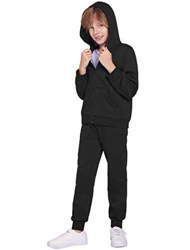 Boyoo Boys' 2 Piece Athletic Tracksuit Jogging Sets Outfit Sweatsuit Zip Up Hoodie And Active Pants For Kids 5-14 Years #TOP28